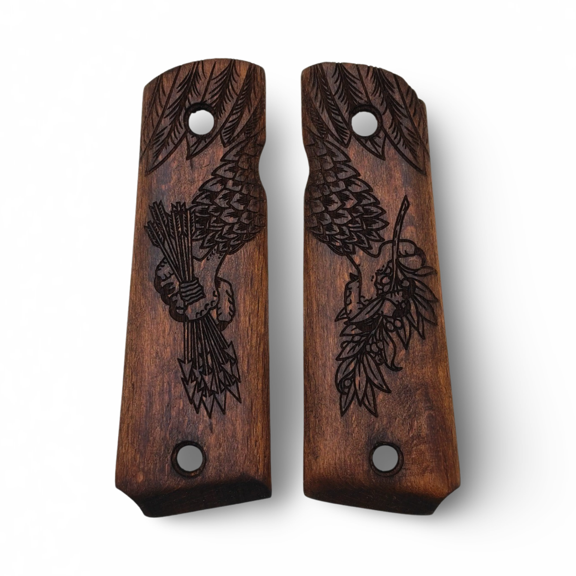Zib Grips Silah Kabzası - Colt 1911, Girsan MC 1911 ile Uyumlu - Koyu Kahverengi Renk - CLT1911CV016