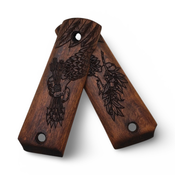 Zib Grips Silah Kabzası - Colt 1911, Girsan MC 1911 ile Uyumlu - Koyu Kahverengi Renk - CLT1911CV016