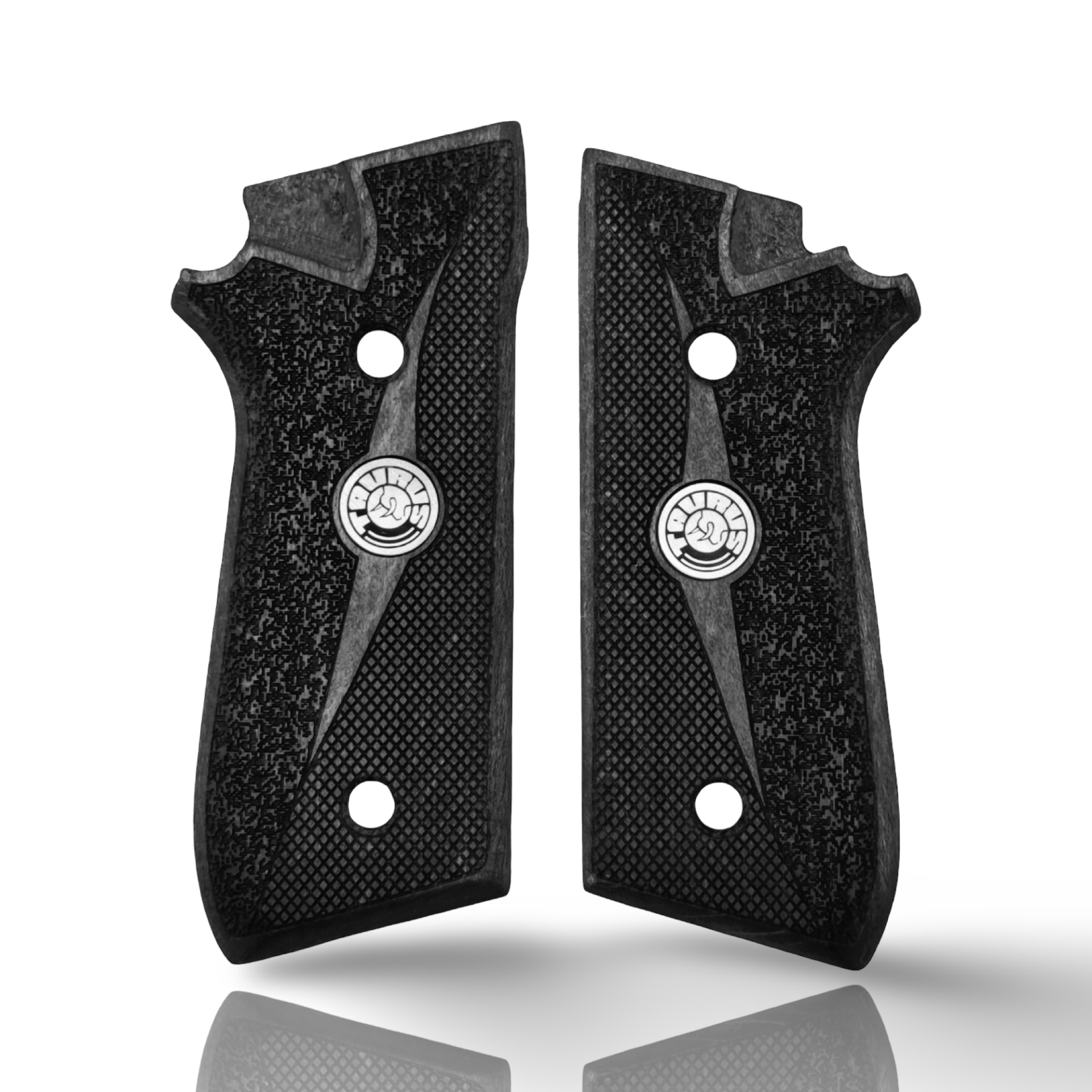 Zib Grips Silah Kabzası - Cybergun, Taurus PT92 ile Uyumlu - Siyah Renk - Metal Logolu - TRSPT92SY002L2