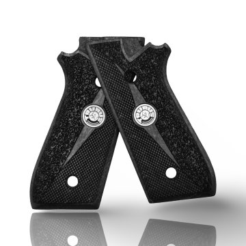 Zib Grips Silah Kabzası - Cybergun, Taurus PT92 ile Uyumlu - Siyah Renk - Metal Logolu - TRSPT92SY002L2