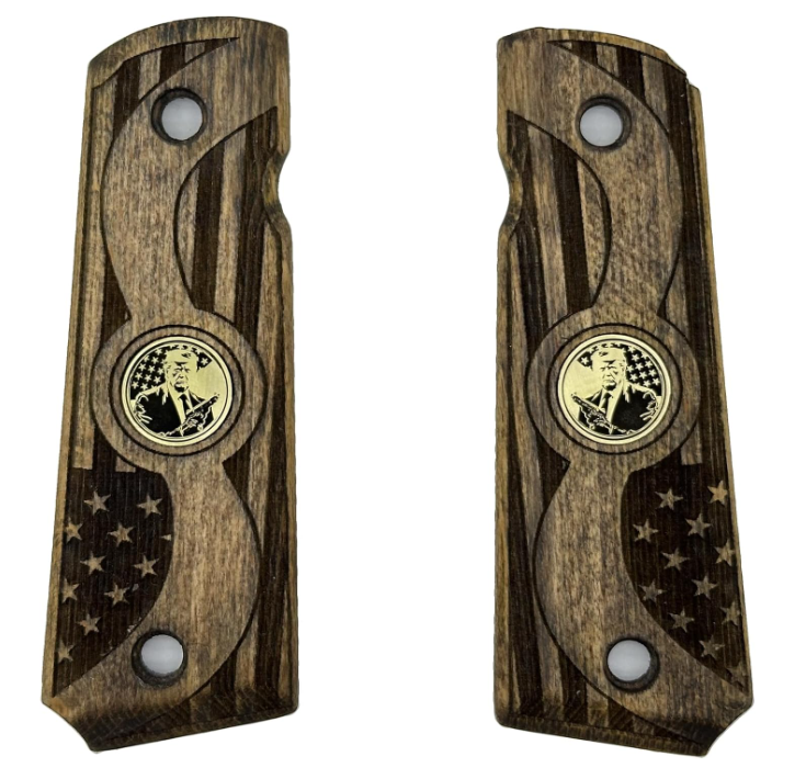 Zib Grips Silah Kabzası - Colt 1911, Girsan MC 1911 ile Uyumlu - Açık Kahverengi Renk - Metal Logolu - CLT1911UC093L1