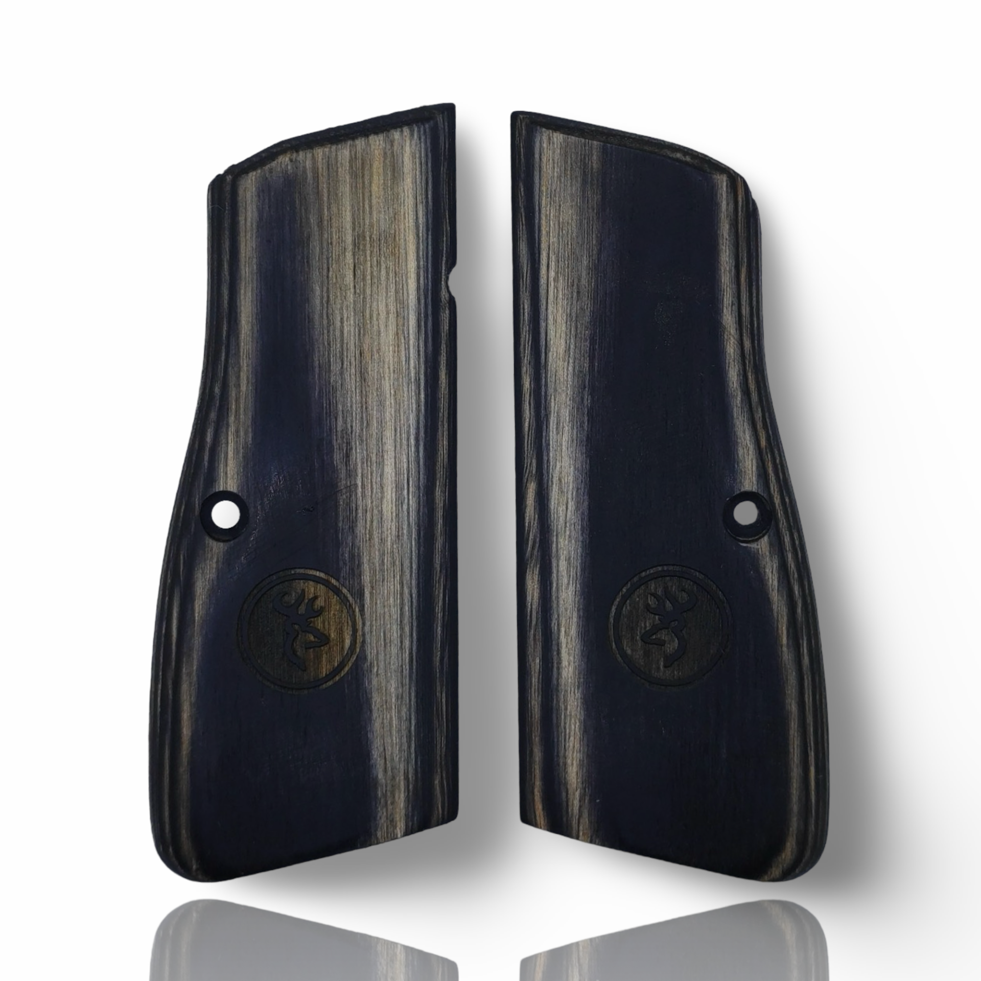 Zib Grips Silah Kabzası - Zig 14, Browning HP, High Power 14, Dik Kasa, Browning Halkalı (Halka için kesim yaptırmak için mesaj atın), Halkasız ile Uyumlu - Sadece vernik uygulanmış - Lamine Malzemesinden Yapılma - LMBRWHPSV059