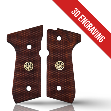 Zib Grips Silah Kabzası - Girsan Yavuz 16, Beretta F92 ile Uyumlu - Meşe Renk - Metal Logolu - BRTF92MS035L1
