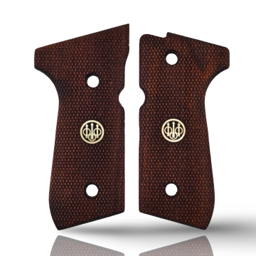 Zib Grips Silah Kabzası - Girsan Yavuz 16, Beretta F92 ile Uyumlu - Meşe Renk - Metal Logolu - BRTF92MS035L1