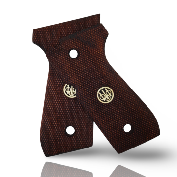 Zib Grips Silah Kabzası - Girsan Yavuz 16, Beretta F92 ile Uyumlu - Meşe Renk - Metal Logolu - BRTF92MS035L1