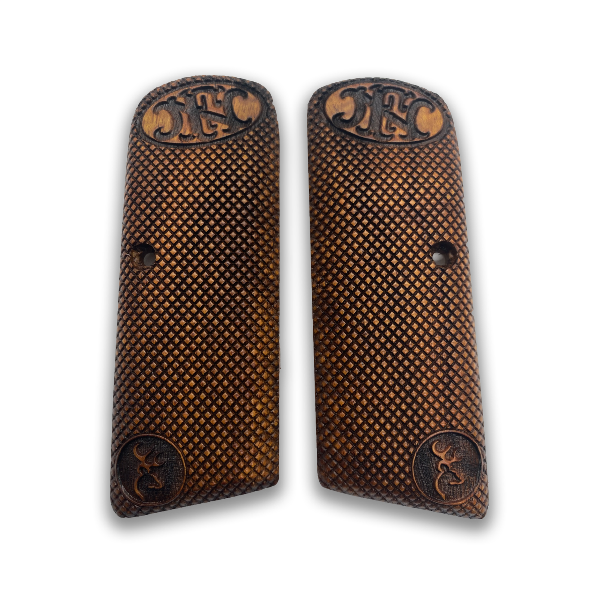 Zib Grips Silah Kabzası - Browning FN 1922, Uzun Belçika ile Uyumlu - Koyu Kahverengi Renk - BRWFNUCV002