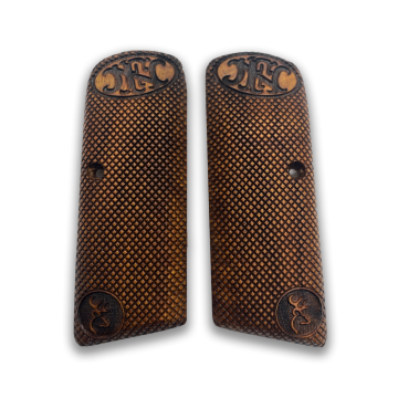 Zib Grips Silah Kabzası - Browning FN 1922, Uzun Belçika ile Uyumlu - Koyu Kahverengi Renk - BRWFNUCV002