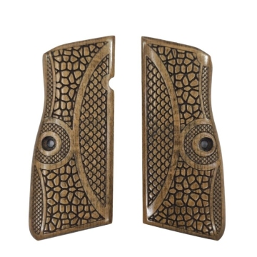 Zib Grips Silah Kabzası - Zig 14, Browning HP, High Power 14, Dik Kasa, Browning Halkalı (Halka için kesim yaptırmak için mesaj atın), Halkasız ile Uyumlu - Açık Kahverengi Renk - BRWHPUC017