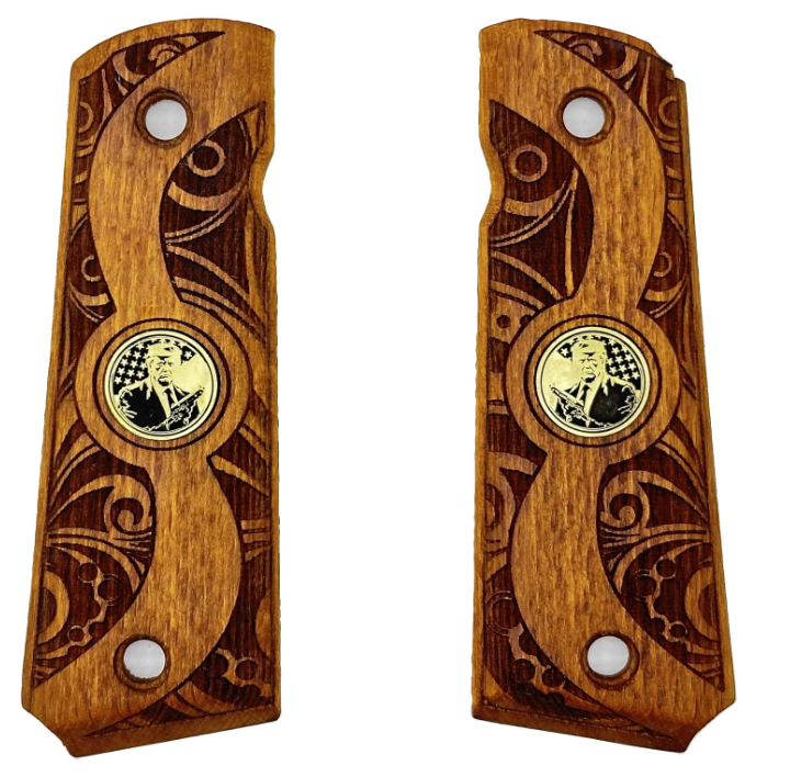 Zib Grips Silah Kabzası - Colt 1911, Girsan MC 1911 ile Uyumlu - Tütün Renk - Metal Logolu - CLT1911TN094L1