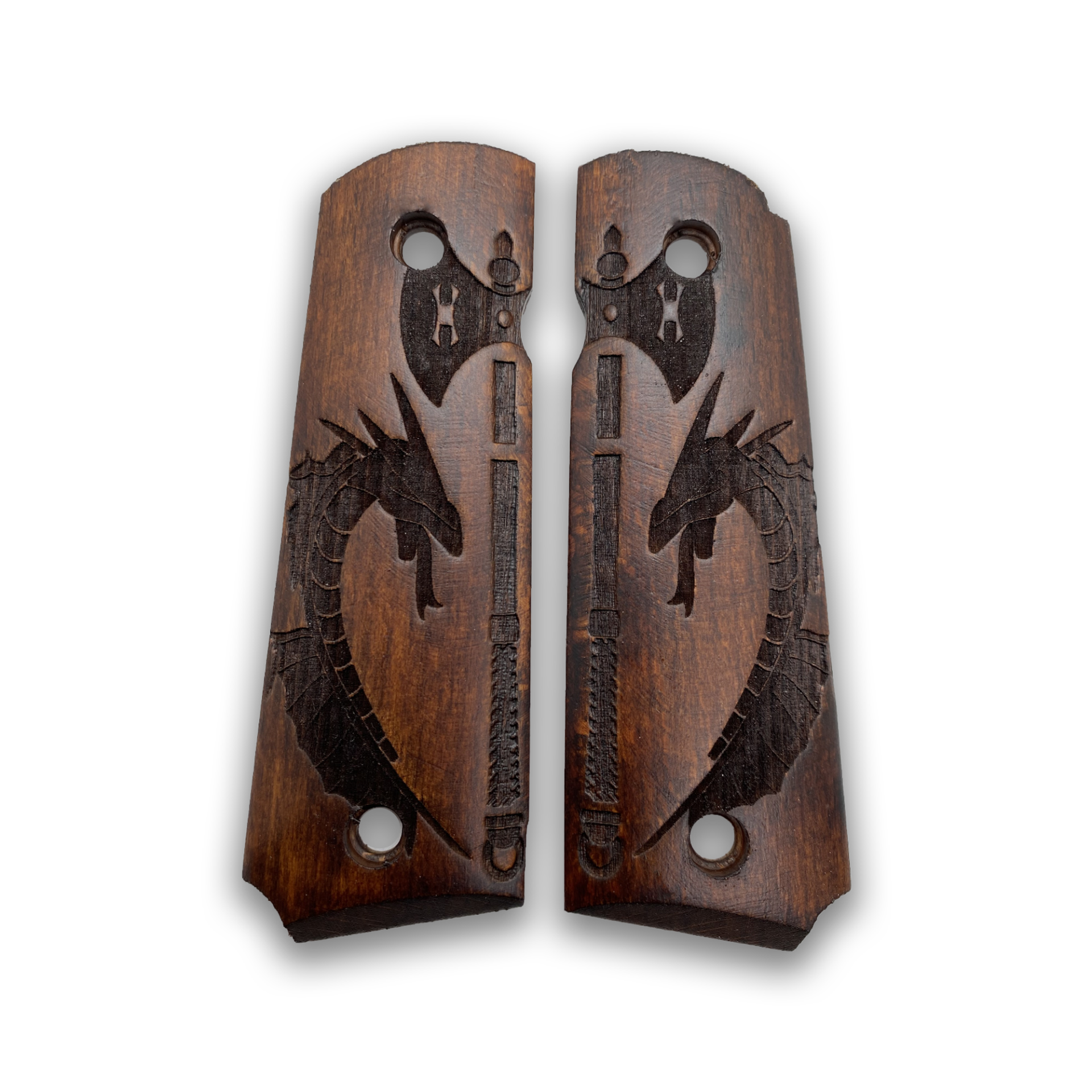 Zib Grips Silah Kabzası - Colt 1911, Girsan MC 1911 ile Uyumlu - Koyu Kahverengi Renk - CLT1911CV013