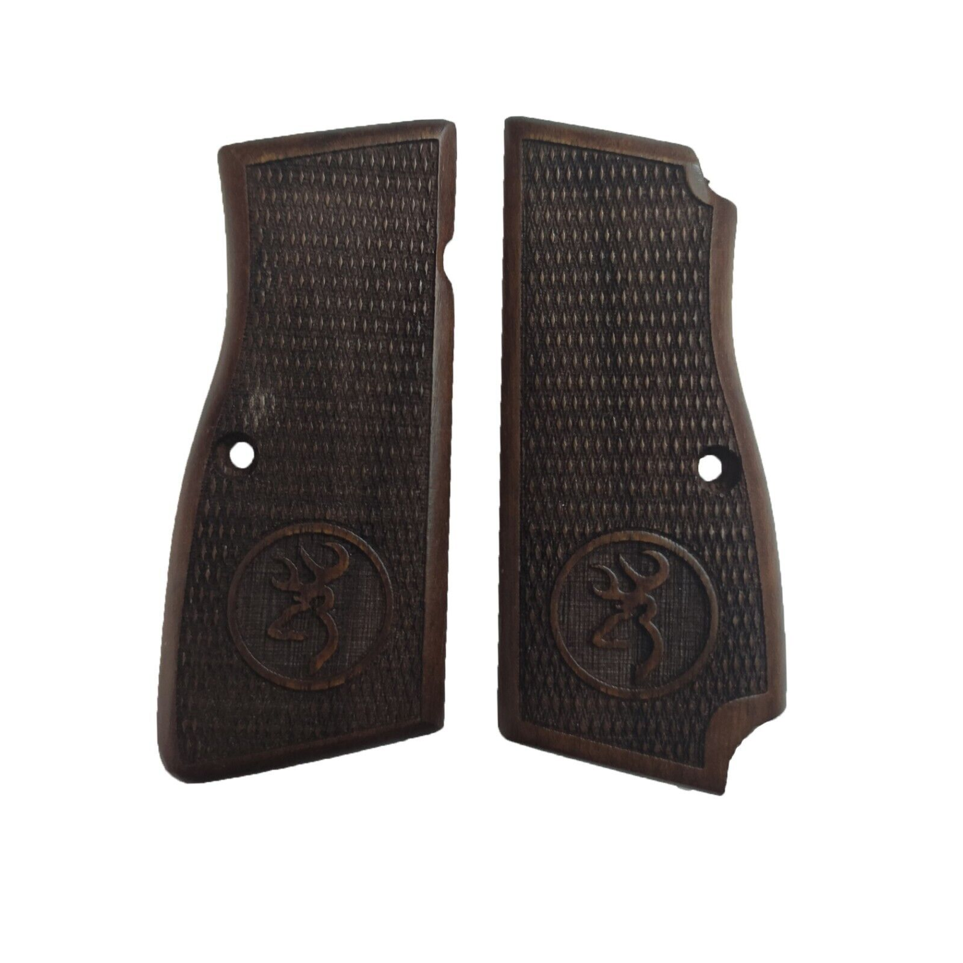 Zib Grips Silah Kabzası - Zig 14, Browning HP, High Power 14, Dik Kasa, Browning Halkalı (Halka için kesim yaptırmak için mesaj atın), Halkasız ile Uyumlu - Koyu Kahverengi Renk - BRWHPCV027