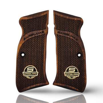 Zib Grips Silah Kabzası - Sarsılmaz Kılınç 2000 Light, Ar24, P8S, P8L ile Uyumlu - Koyu Kahverengi Renk - Metal Logolu - SRSLGTCV002L1