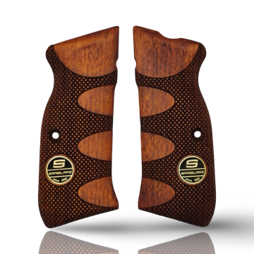 Zib Grips Silah Kabzası - Sarsılmaz Kılınç 2000 Mega, K11 ile Uyumlu - Meşe Renk - Metal Logolu - SRSMEGAMS005L1