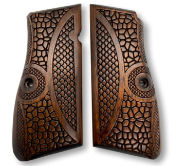 Zib Grips Silah Kabzası - Zig 14, Browning HP, High Power 14, Dik Kasa, Browning Halkalı (Halka için kesim yaptırmak için mesaj atın), Halkasız ile Uyumlu - Koyu Kahverengi Renk - BRWHPCV017