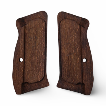 Zib Grips Silah Kabzası - CZ Kompakt, P-01 ile Uyumlu - Koyu Kahverengi Renk - Metal Logolu - CZCMPCV001L1