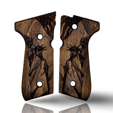 Zib Grips Silah Kabzası - Girsan Yavuz 16, Beretta F92 ile Uyumlu - Koyu Kahverengi Renk - BRTF92CV037