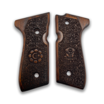 Zib Grips Silah Kabzası - Girsan Yavuz 16, Beretta F92 ile Uyumlu - Koyu Kahverengi Renk - BRTF92CV028