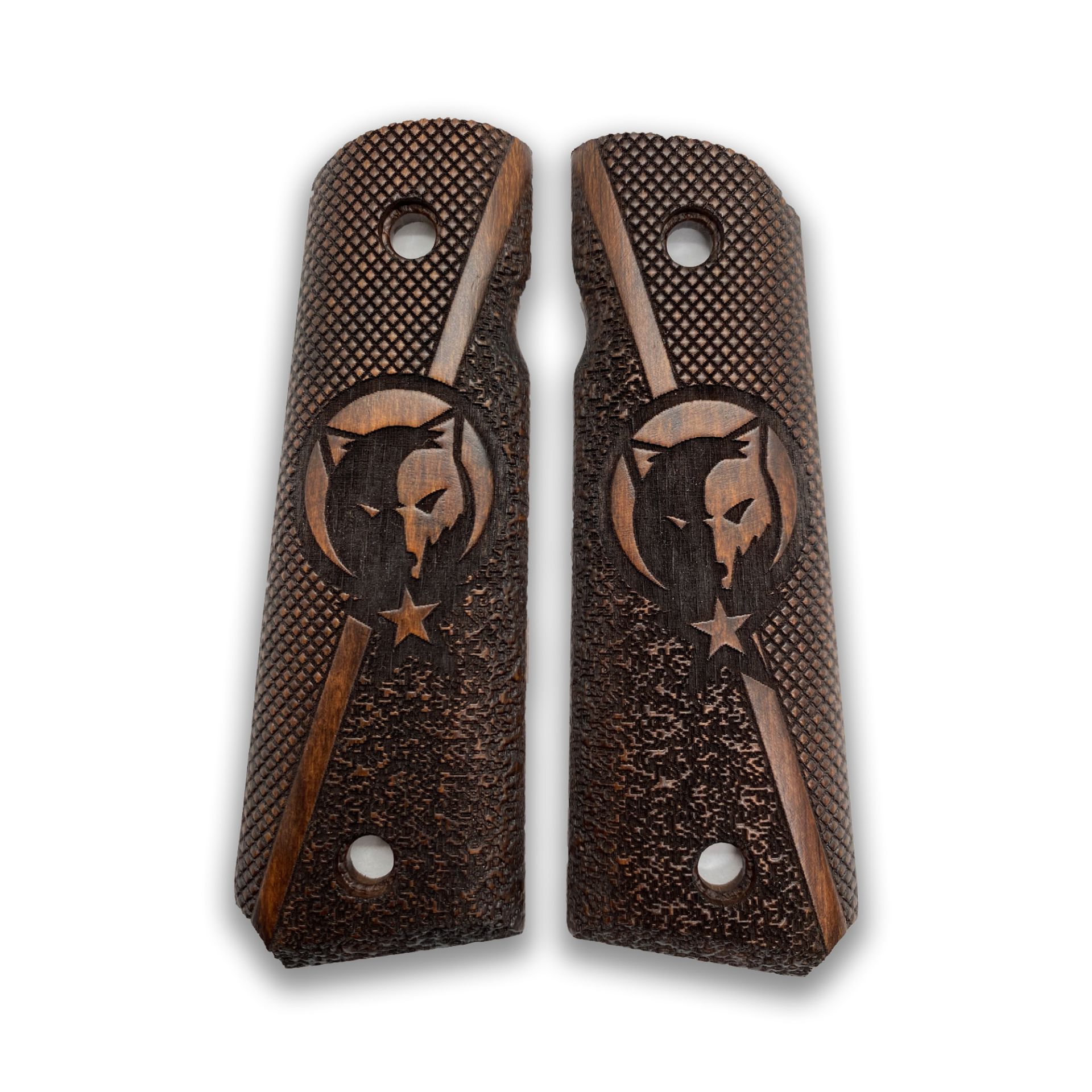 Zib Grips Silah Kabzası - Colt 1911, Girsan MC 1911 ile Uyumlu - Koyu Kahverengi Renk - CLT1911CV029