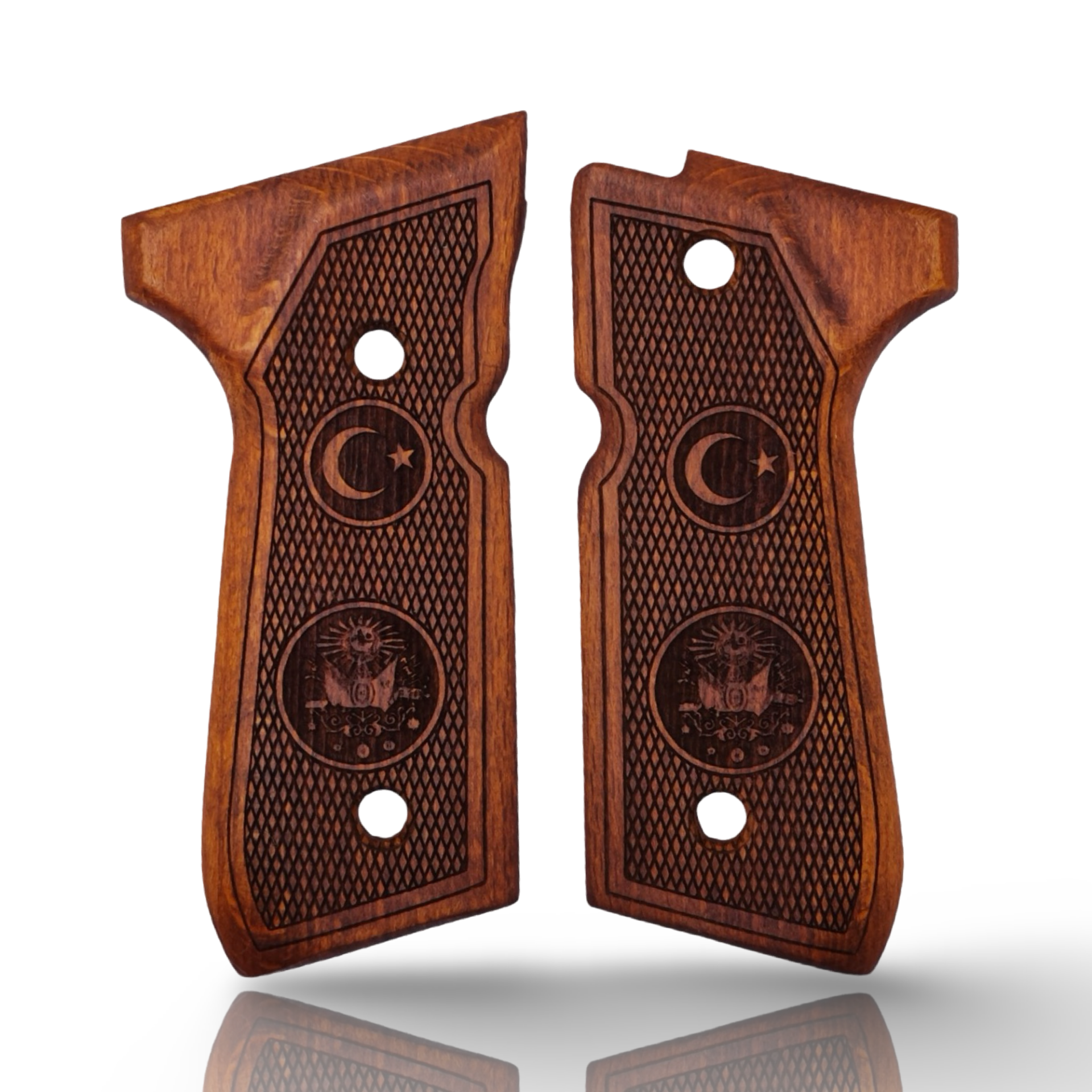 Zib Grips Silah Kabzası - Girsan Yavuz 16, Beretta F92 ile Uyumlu - Meşe Renk - BRTF92MS055