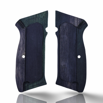 Zib Grips Silah Kabzası - CZ 75, Canik 55, S120, L120 ile Uyumlu - Sadece vernik uygulanmış - Lamine Malzemesinden Yapılma - Metal Logolu - LMCZ75SV069L1