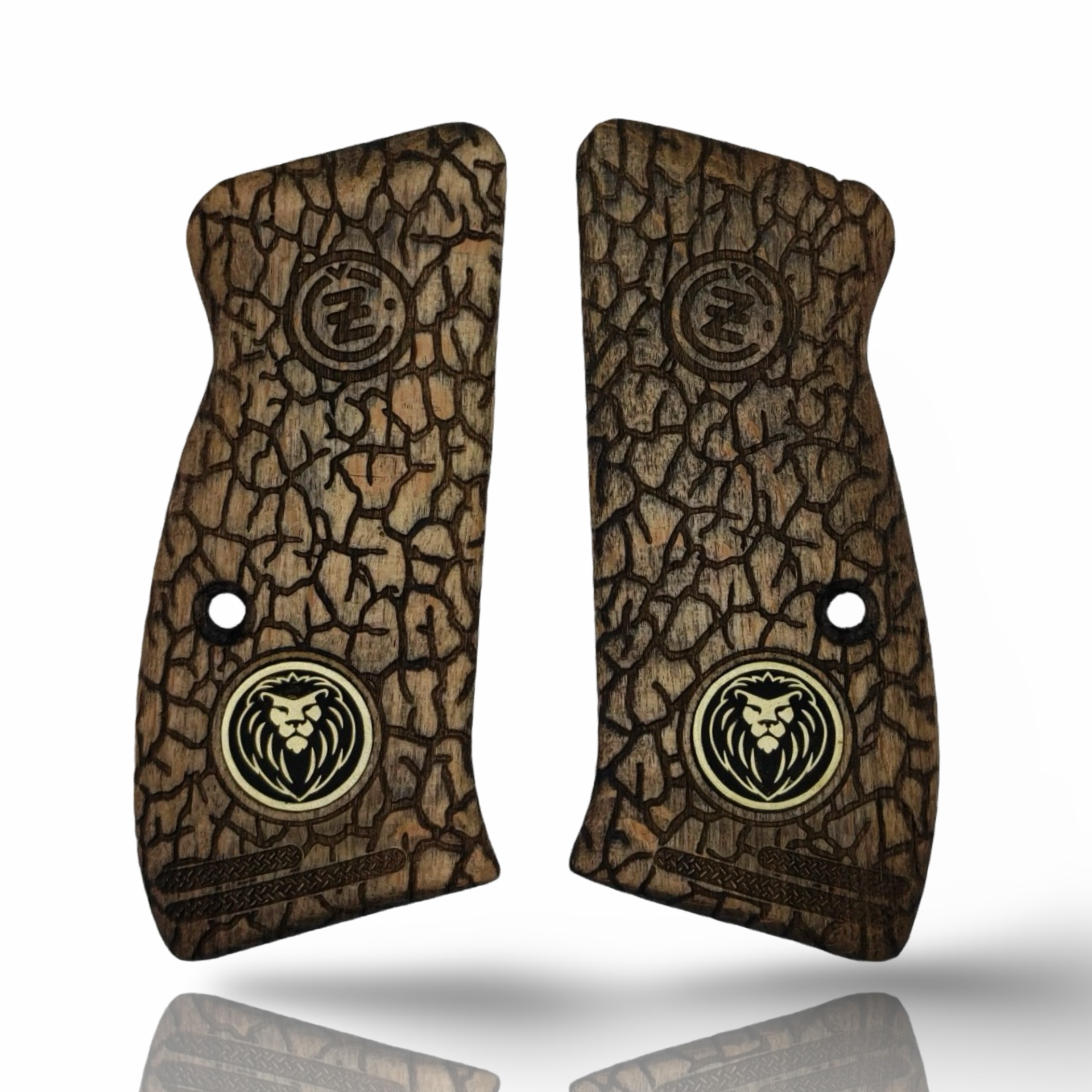 Zib Grips Silah Kabzası - CZ Kompakt, P-01 ile Uyumlu - Açık Kahverengi Renk - Metal Logolu - CZCMPUC018L1