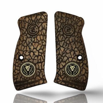 Zib Grips Silah Kabzası - CZ Kompakt, P-01 ile Uyumlu - Açık Kahverengi Renk - Metal Logolu - CZCMPUC018L1