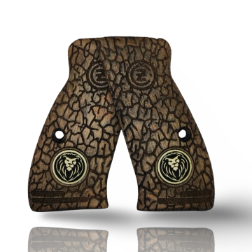 Zib Grips Silah Kabzası - CZ Kompakt, P-01 ile Uyumlu - Açık Kahverengi Renk - Metal Logolu - CZCMPUC018L1