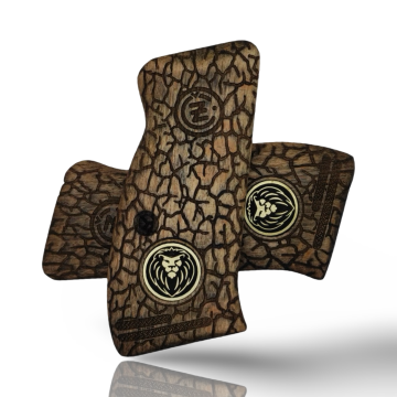 Zib Grips Silah Kabzası - CZ Kompakt, P-01 ile Uyumlu - Açık Kahverengi Renk - Metal Logolu - CZCMPUC018L1