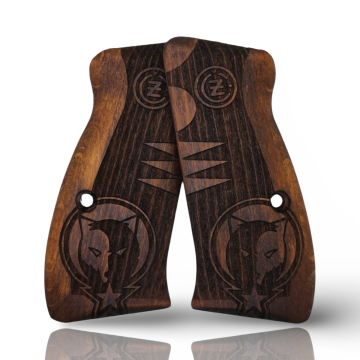 Zib Grips Silah Kabzası - CZ Kompakt, P-01 ile Uyumlu - Koyu Kahverengi Renk - CZCMPCV017