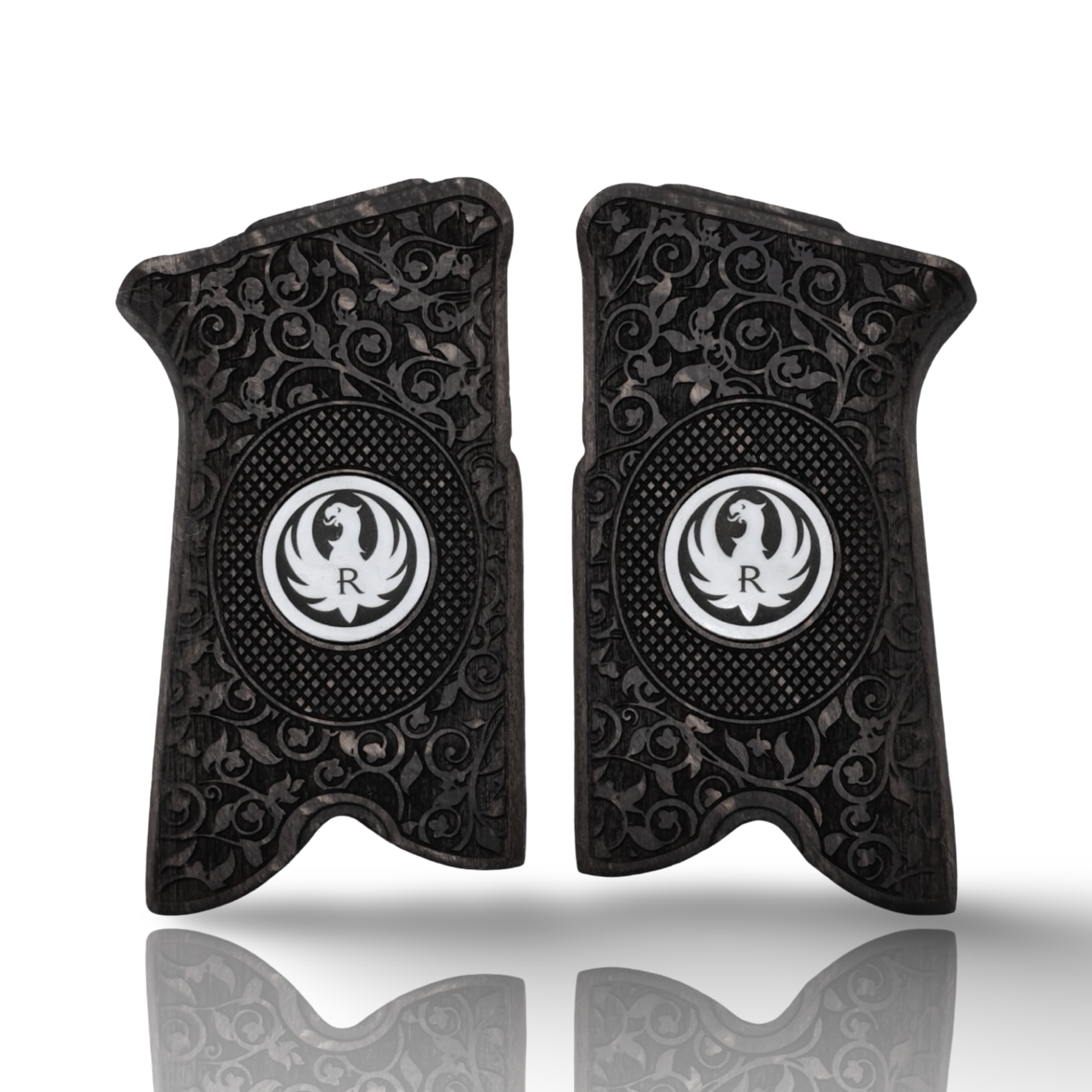 Zib Grips Silah Kabzası - Ruger P85 Serisi ile Uyumlu - Siyah Renk - Metal Logolu - RGRP85SY003L1