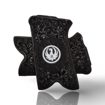 Zib Grips Silah Kabzası - Ruger P85 Serisi ile Uyumlu - Siyah Renk - Metal Logolu - RGRP85SY003L1