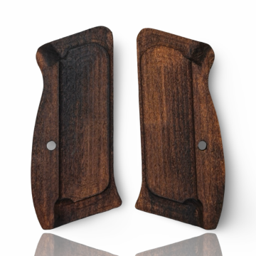 Zib Grips Silah Kabzası - CZ Kompakt, P-01 ile Uyumlu - Koyu Kahverengi Renk - Metal Logolu - CZCMPCV006L2