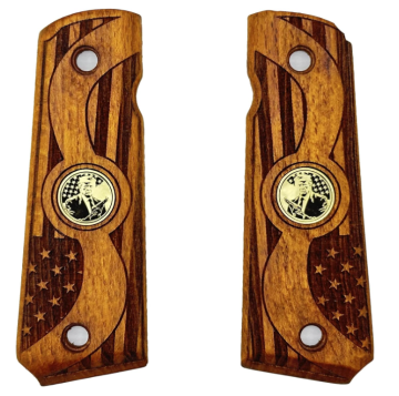 Zib Grips Silah Kabzası - Colt 1911, Girsan MC 1911 ile Uyumlu - Tütün Renk - Metal Logolu - CLT1911TN093L1
