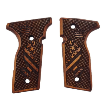 Zib Grips Silah Kabzası - Beretta Stoeger 8000F, 8000FL, 8040F, 8045FT, Cougar 8000 ile Uyumlu - Meşe Renk - BRTCGRMS004